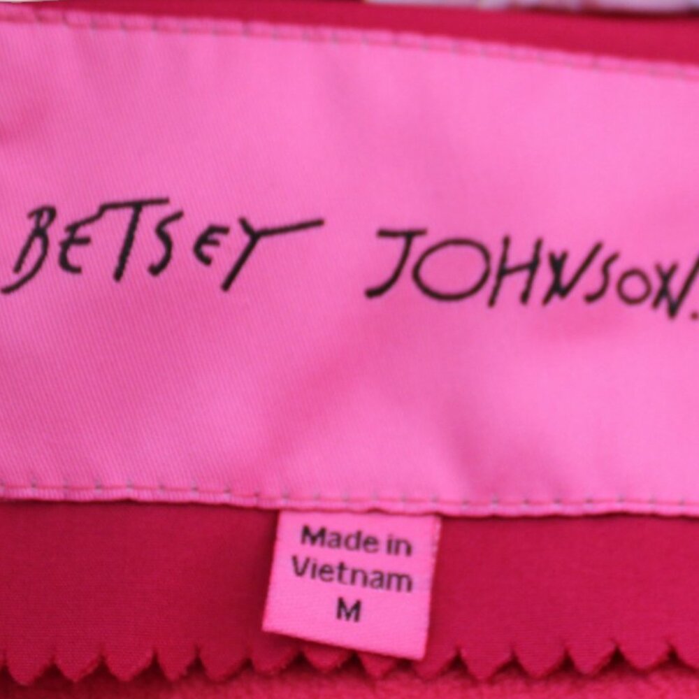 Betsey Johnson Soft Shell Hooded Coat Pink Water Repellent Ruffle, Size M, EUC - Picture 14 of 16